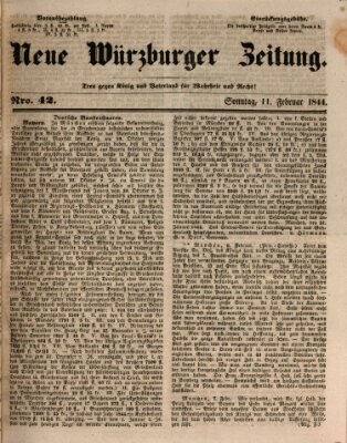 Neue Würzburger Zeitung Sonntag 11. Februar 1844