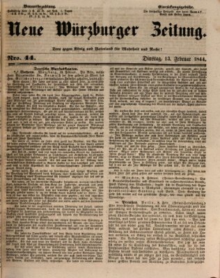 Neue Würzburger Zeitung Dienstag 13. Februar 1844