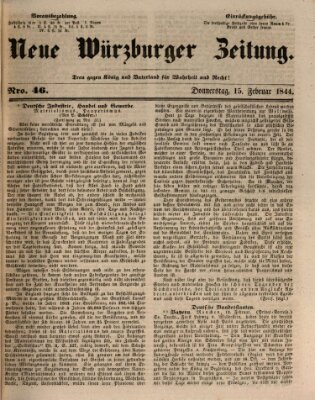 Neue Würzburger Zeitung Donnerstag 15. Februar 1844