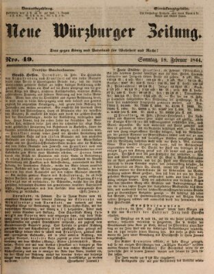 Neue Würzburger Zeitung Sonntag 18. Februar 1844