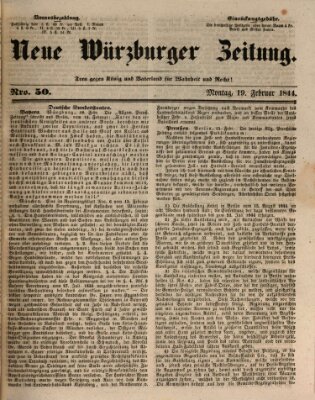 Neue Würzburger Zeitung Montag 19. Februar 1844