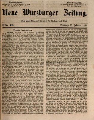 Neue Würzburger Zeitung Sonntag 25. Februar 1844