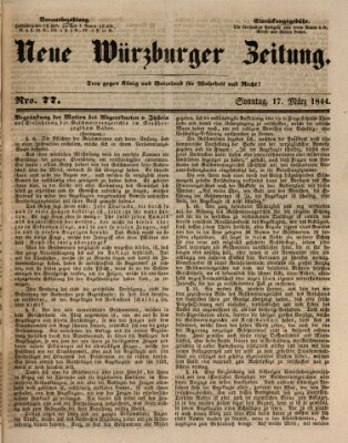 Neue Würzburger Zeitung Sonntag 17. März 1844