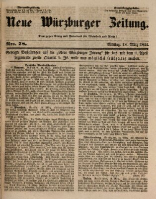 Neue Würzburger Zeitung Montag 18. März 1844