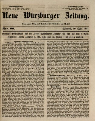 Neue Würzburger Zeitung Mittwoch 20. März 1844