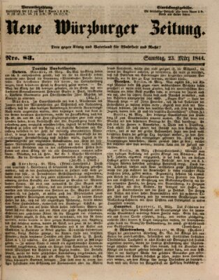 Neue Würzburger Zeitung Samstag 23. März 1844