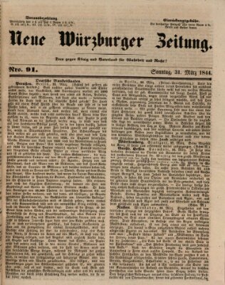 Neue Würzburger Zeitung Sonntag 31. März 1844