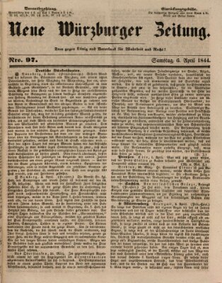 Neue Würzburger Zeitung Samstag 6. April 1844