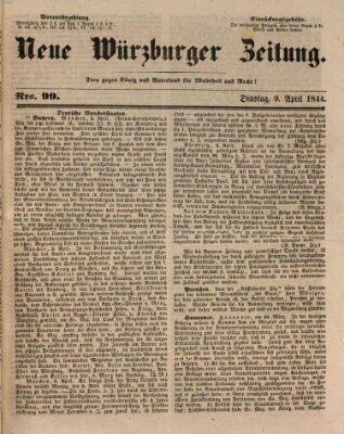 Neue Würzburger Zeitung Dienstag 9. April 1844