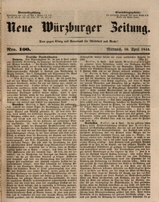 Neue Würzburger Zeitung Mittwoch 10. April 1844