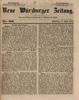 Neue Würzburger Zeitung Samstag 13. April 1844