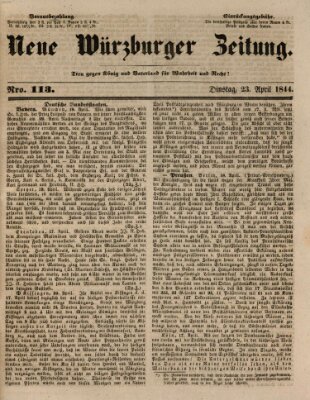 Neue Würzburger Zeitung Dienstag 23. April 1844