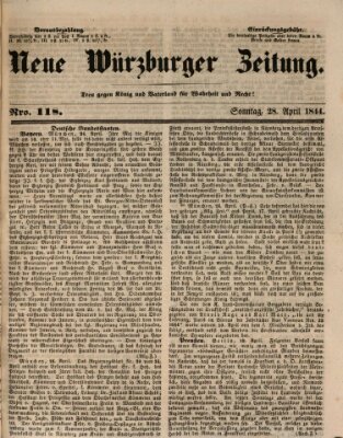 Neue Würzburger Zeitung Sonntag 28. April 1844