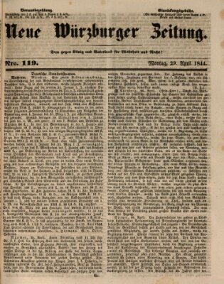 Neue Würzburger Zeitung Montag 29. April 1844