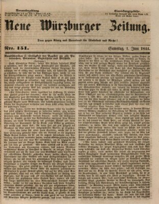 Neue Würzburger Zeitung Samstag 1. Juni 1844