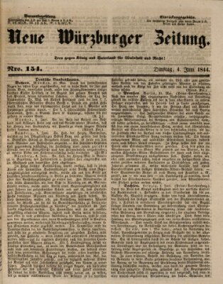 Neue Würzburger Zeitung Dienstag 4. Juni 1844