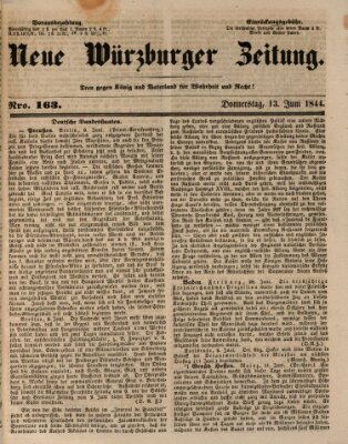 Neue Würzburger Zeitung Donnerstag 13. Juni 1844