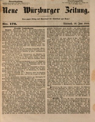 Neue Würzburger Zeitung Mittwoch 26. Juni 1844