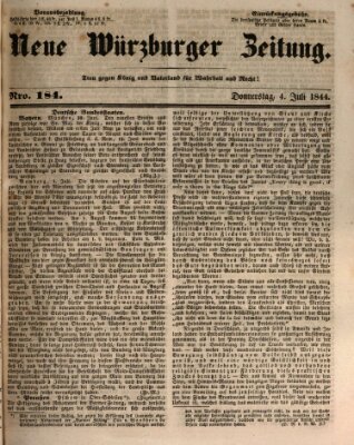 Neue Würzburger Zeitung Donnerstag 4. Juli 1844