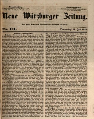 Neue Würzburger Zeitung Donnerstag 11. Juli 1844