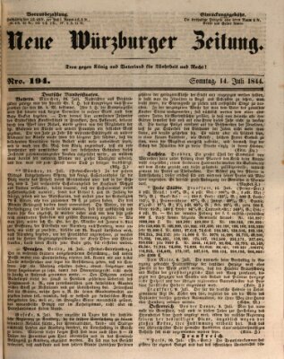 Neue Würzburger Zeitung Sonntag 14. Juli 1844