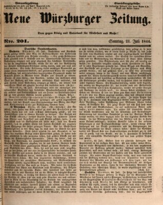 Neue Würzburger Zeitung Sonntag 21. Juli 1844