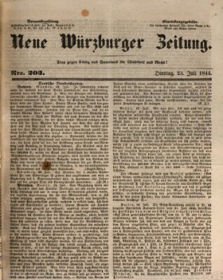 Neue Würzburger Zeitung Dienstag 23. Juli 1844