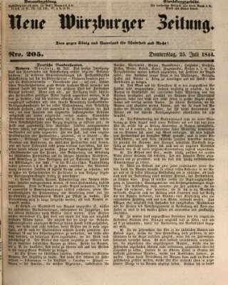 Neue Würzburger Zeitung Donnerstag 25. Juli 1844