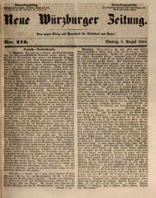 Neue Würzburger Zeitung Montag 5. August 1844