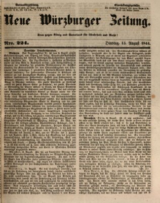 Neue Würzburger Zeitung Dienstag 13. August 1844