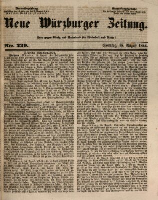 Neue Würzburger Zeitung Sonntag 18. August 1844