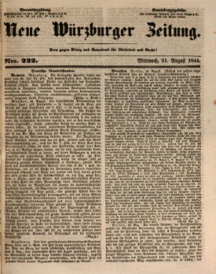 Neue Würzburger Zeitung Mittwoch 21. August 1844