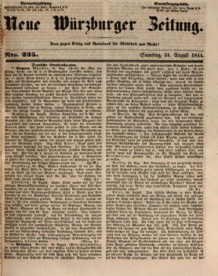 Neue Würzburger Zeitung Samstag 24. August 1844