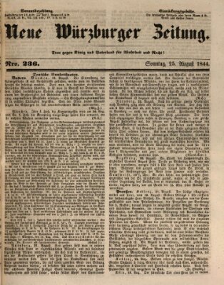 Neue Würzburger Zeitung Sonntag 25. August 1844