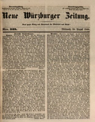Neue Würzburger Zeitung Mittwoch 28. August 1844