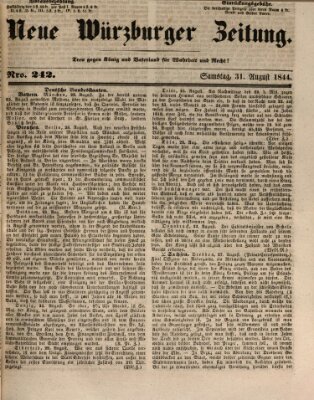 Neue Würzburger Zeitung Samstag 31. August 1844