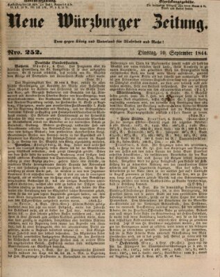 Neue Würzburger Zeitung Dienstag 10. September 1844