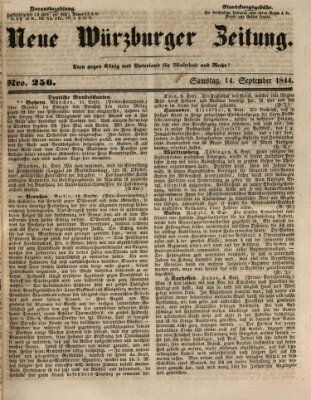 Neue Würzburger Zeitung Samstag 14. September 1844