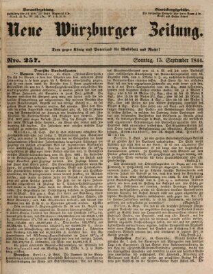 Neue Würzburger Zeitung Sonntag 15. September 1844