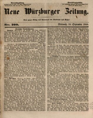 Neue Würzburger Zeitung Mittwoch 18. September 1844