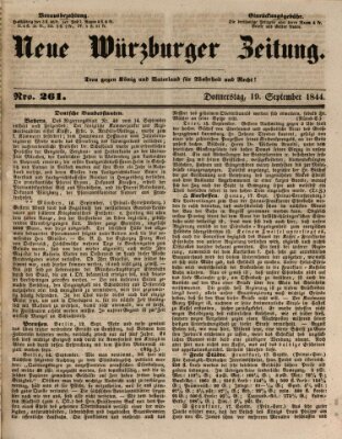 Neue Würzburger Zeitung Donnerstag 19. September 1844