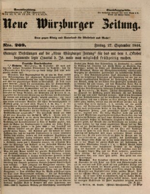 Neue Würzburger Zeitung Freitag 27. September 1844