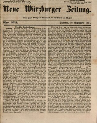 Neue Würzburger Zeitung Sonntag 29. September 1844