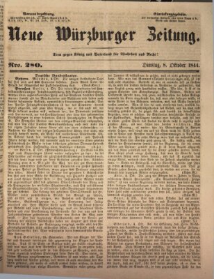 Neue Würzburger Zeitung Dienstag 8. Oktober 1844