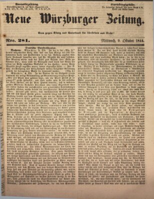 Neue Würzburger Zeitung Mittwoch 9. Oktober 1844