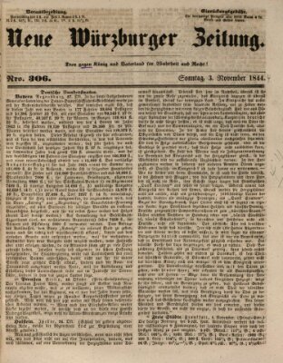 Neue Würzburger Zeitung Sonntag 3. November 1844