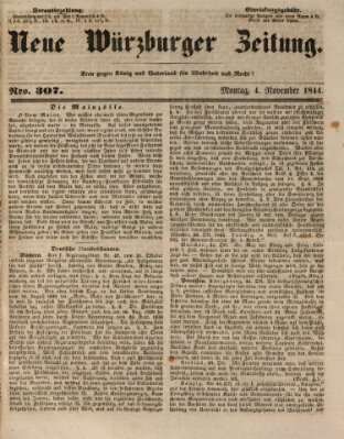 Neue Würzburger Zeitung Montag 4. November 1844