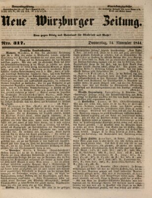 Neue Würzburger Zeitung Donnerstag 14. November 1844