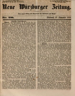 Neue Würzburger Zeitung Mittwoch 27. November 1844