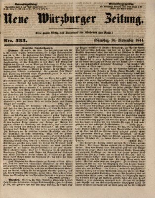 Neue Würzburger Zeitung Samstag 30. November 1844